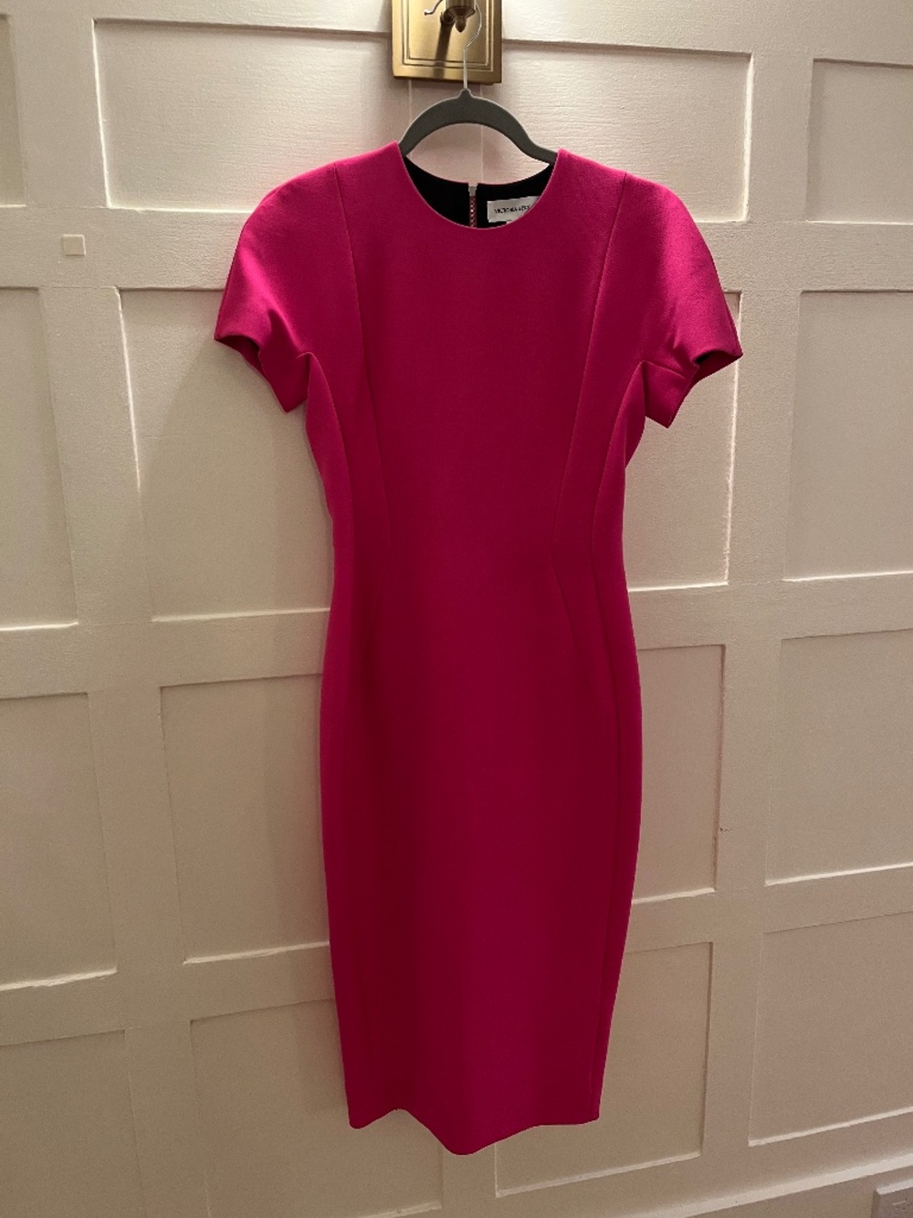 Victoria Beckham short-sleeve tailored midi dress (US 4, UK 8)
